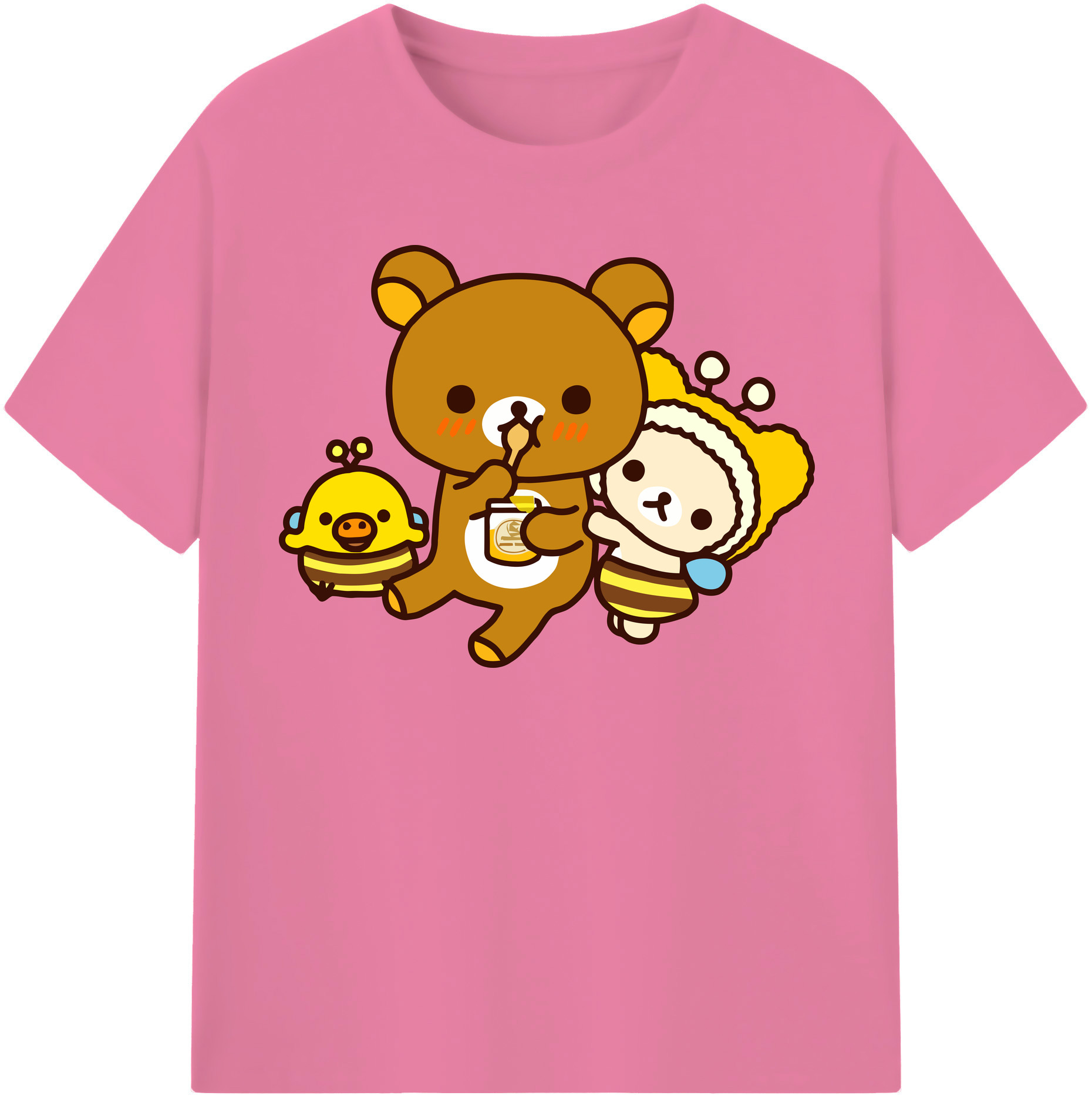 （画像用） リラックマ リラックマ キイロイトリ Rilakkuma Korilakkuma Kiiroitori 綿100％半袖Tシャツ（フロントプリント）